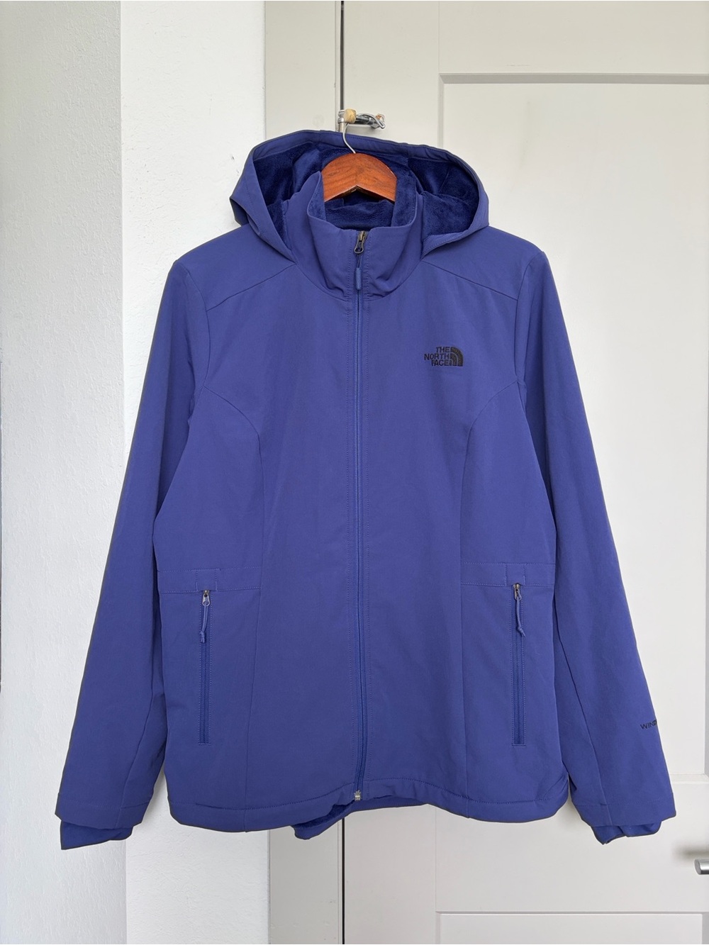 THE NORTH FACE SHELBE RASCHEL WIND WALL HOODIE JACKET PURPLE WOMEN’S XL